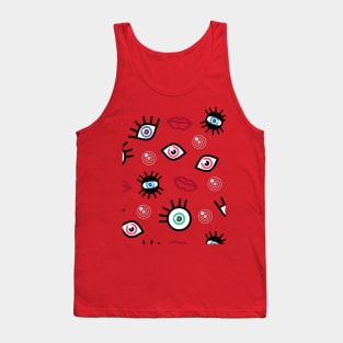 Pattern with multicolored eyes Tank Top